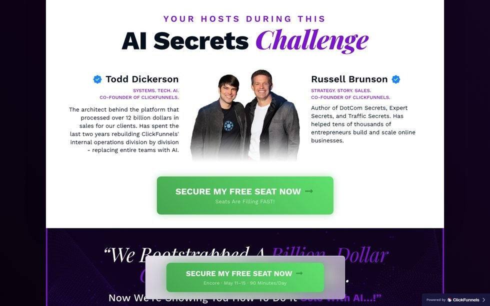 AI Secrets Challenge VIP and Platinum upgrade tiers