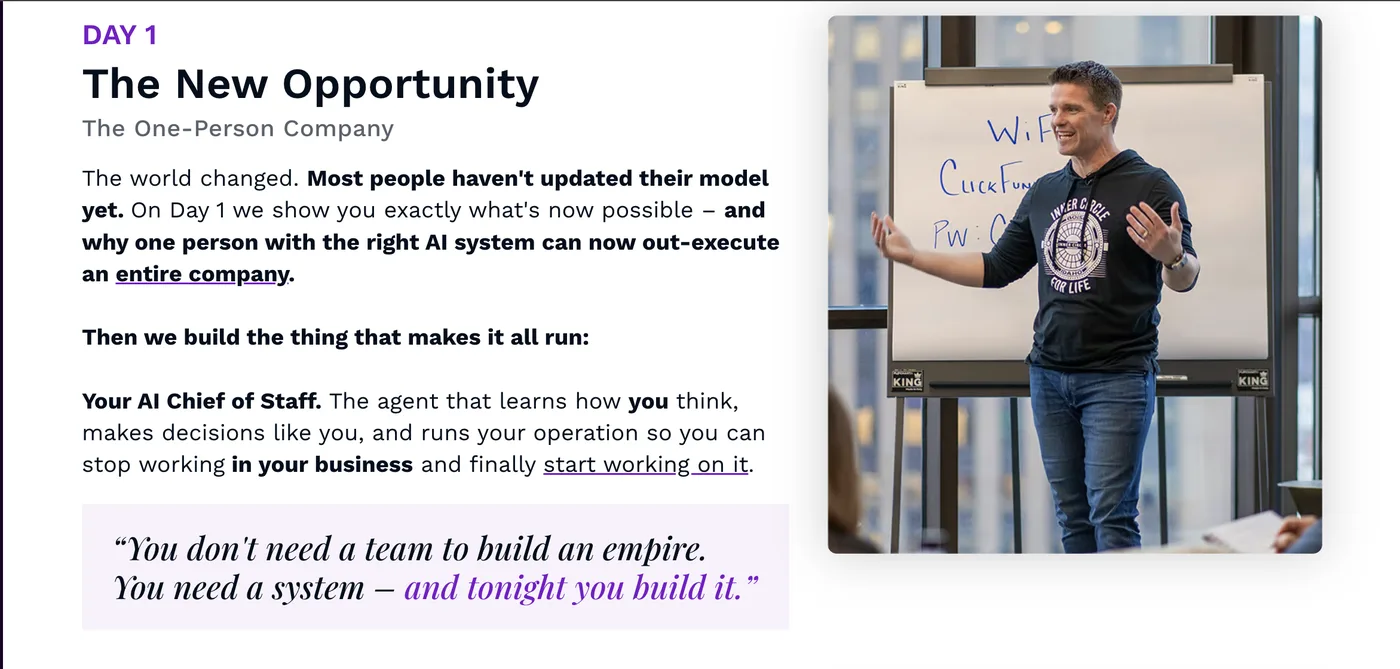 Day 1 The New Opportunity section of the official AI Secrets Challenge curriculum page