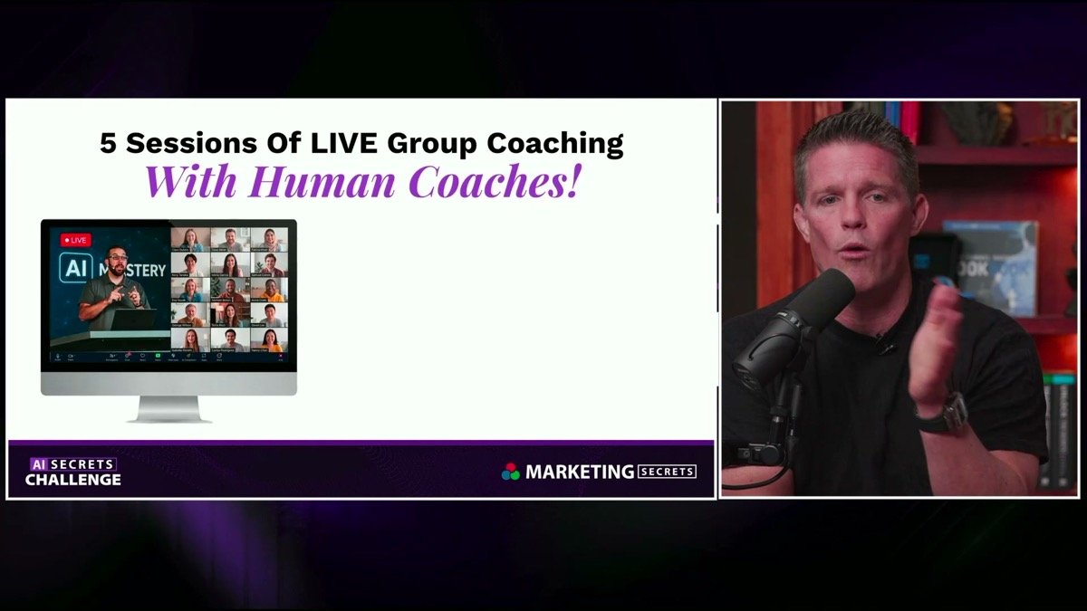 5 sessions of live group coaching with human coaches slide
